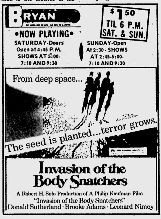 invasion of the body snatchers mar 1979 bryan