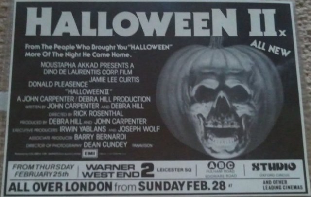 ad newspaper Halloween II 1981 UK