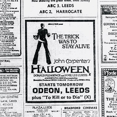 Leeds Halloween Movie Advert 1978